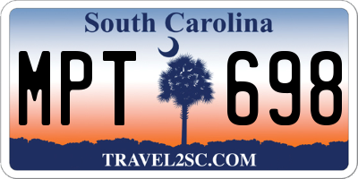 SC license plate MPT698