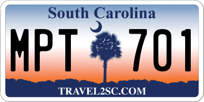 SC license plate MPT701