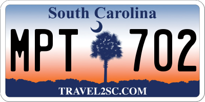 SC license plate MPT702