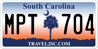 SC license plate MPT704