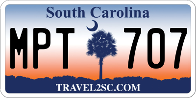SC license plate MPT707