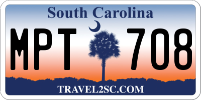 SC license plate MPT708