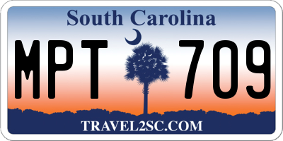 SC license plate MPT709