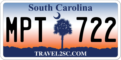 SC license plate MPT722