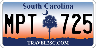 SC license plate MPT725
