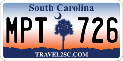 SC license plate MPT726