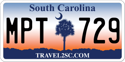 SC license plate MPT729