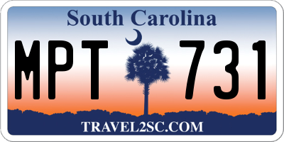 SC license plate MPT731