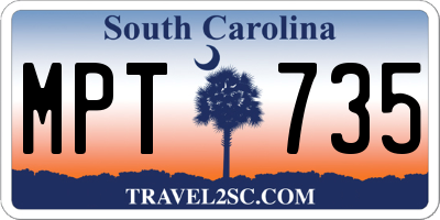 SC license plate MPT735