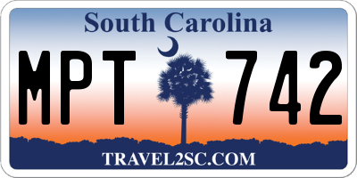 SC license plate MPT742