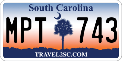 SC license plate MPT743