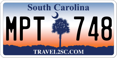 SC license plate MPT748