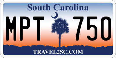 SC license plate MPT750