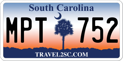 SC license plate MPT752