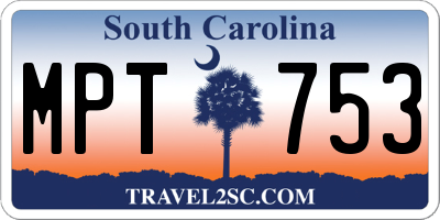SC license plate MPT753