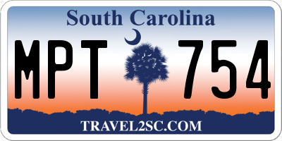SC license plate MPT754