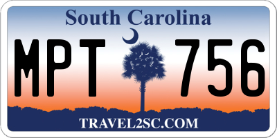 SC license plate MPT756