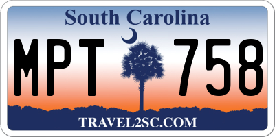 SC license plate MPT758