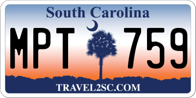 SC license plate MPT759