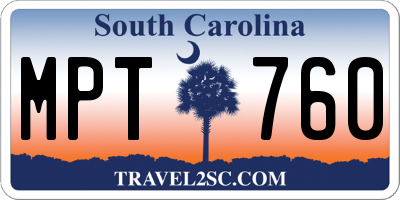 SC license plate MPT760