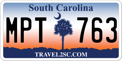 SC license plate MPT763