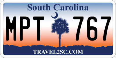 SC license plate MPT767