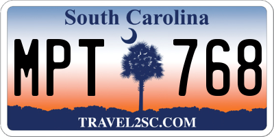 SC license plate MPT768