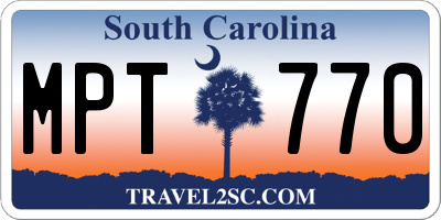 SC license plate MPT770
