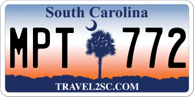SC license plate MPT772
