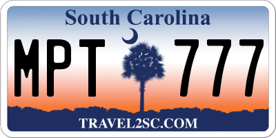 SC license plate MPT777