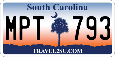 SC license plate MPT793