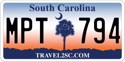 SC license plate MPT794