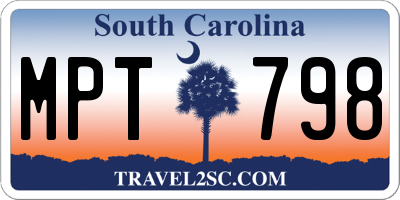SC license plate MPT798