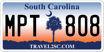SC license plate MPT808