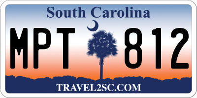 SC license plate MPT812
