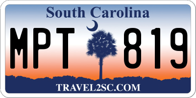 SC license plate MPT819