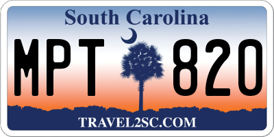 SC license plate MPT820