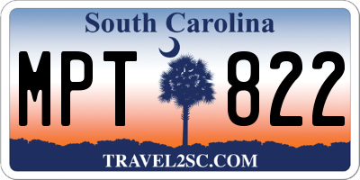 SC license plate MPT822