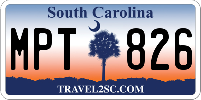 SC license plate MPT826