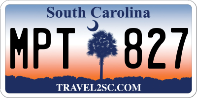 SC license plate MPT827