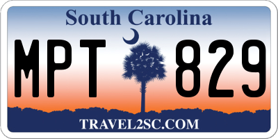 SC license plate MPT829