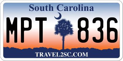 SC license plate MPT836