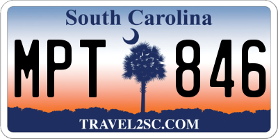 SC license plate MPT846