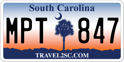 SC license plate MPT847