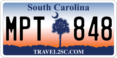 SC license plate MPT848