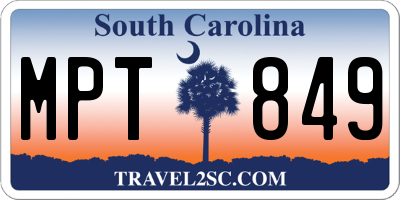 SC license plate MPT849