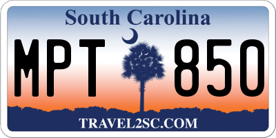 SC license plate MPT850