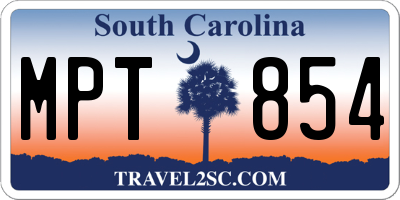 SC license plate MPT854