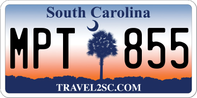 SC license plate MPT855