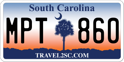 SC license plate MPT860